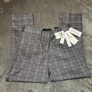 Amanda & Chelsea Black and Gray Checkered Dress Pants